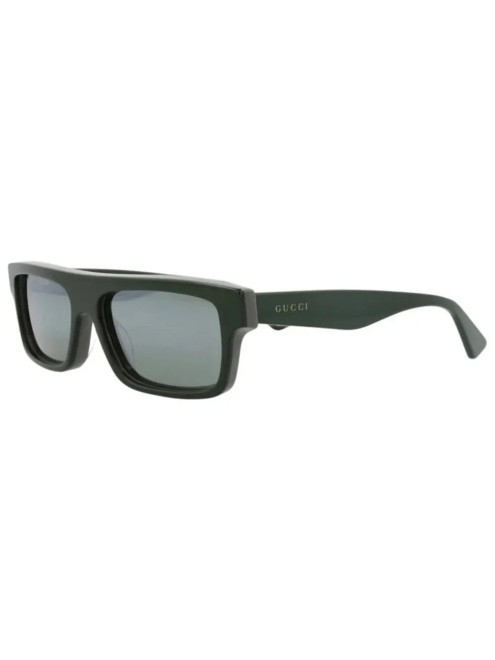 New Gucci Women's Sunglasses Square Rectangle Recycled Acetate Frame Mens Green